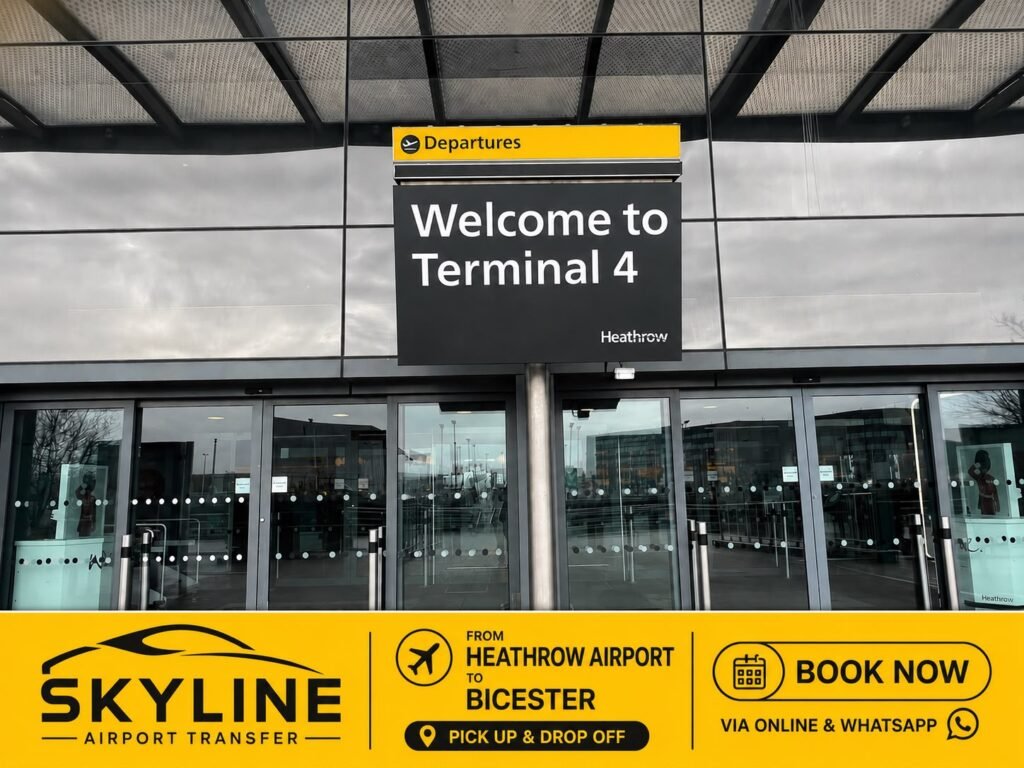 Taxi from Heathrow Terminal 4 to Bicester oxford